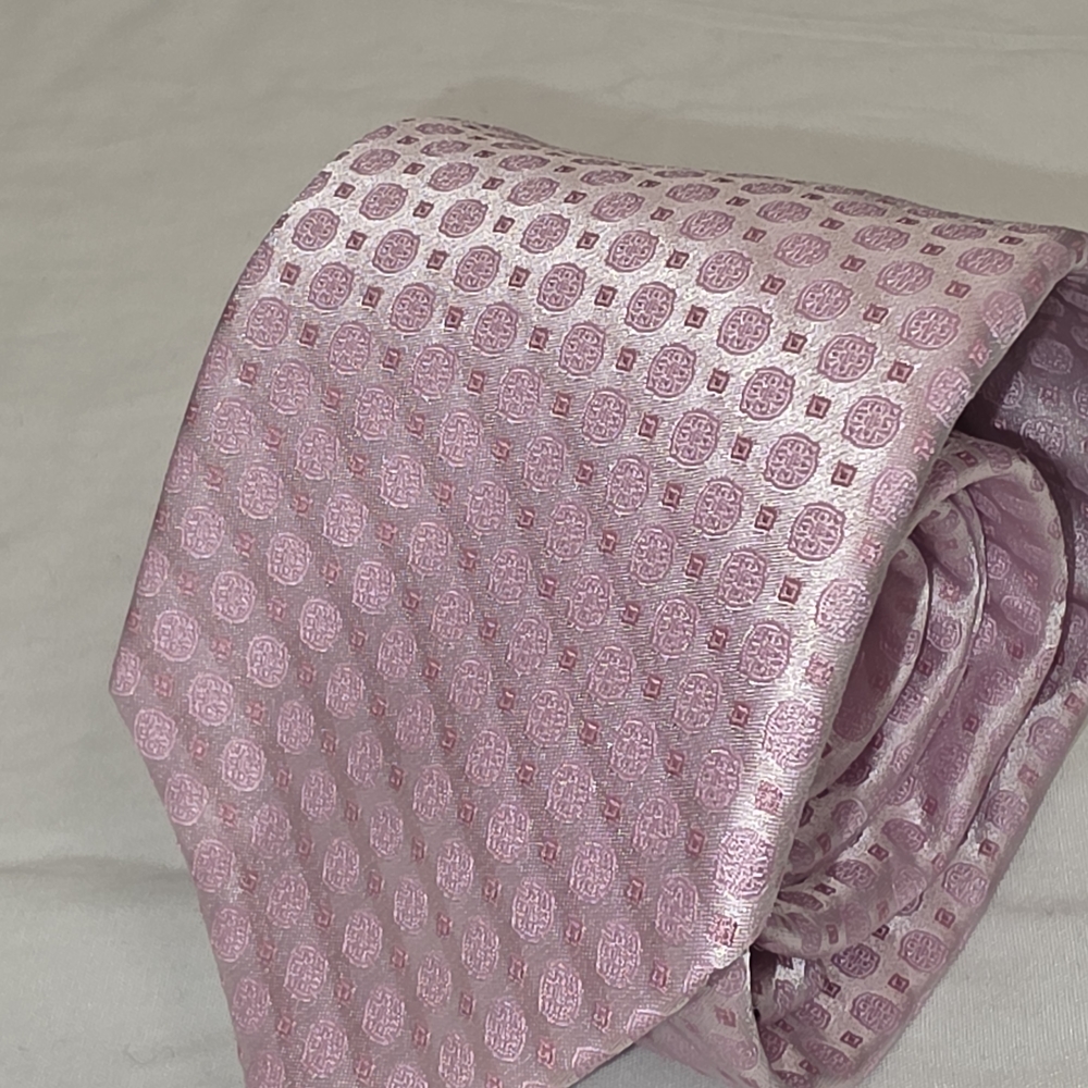 Calvin Klein Collection Pink Patterned Tie - Picture 2 of 5